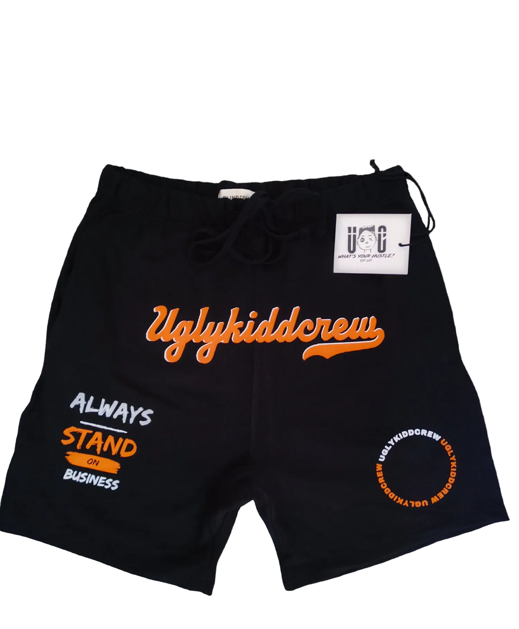 "Stand on business" fleece shorts