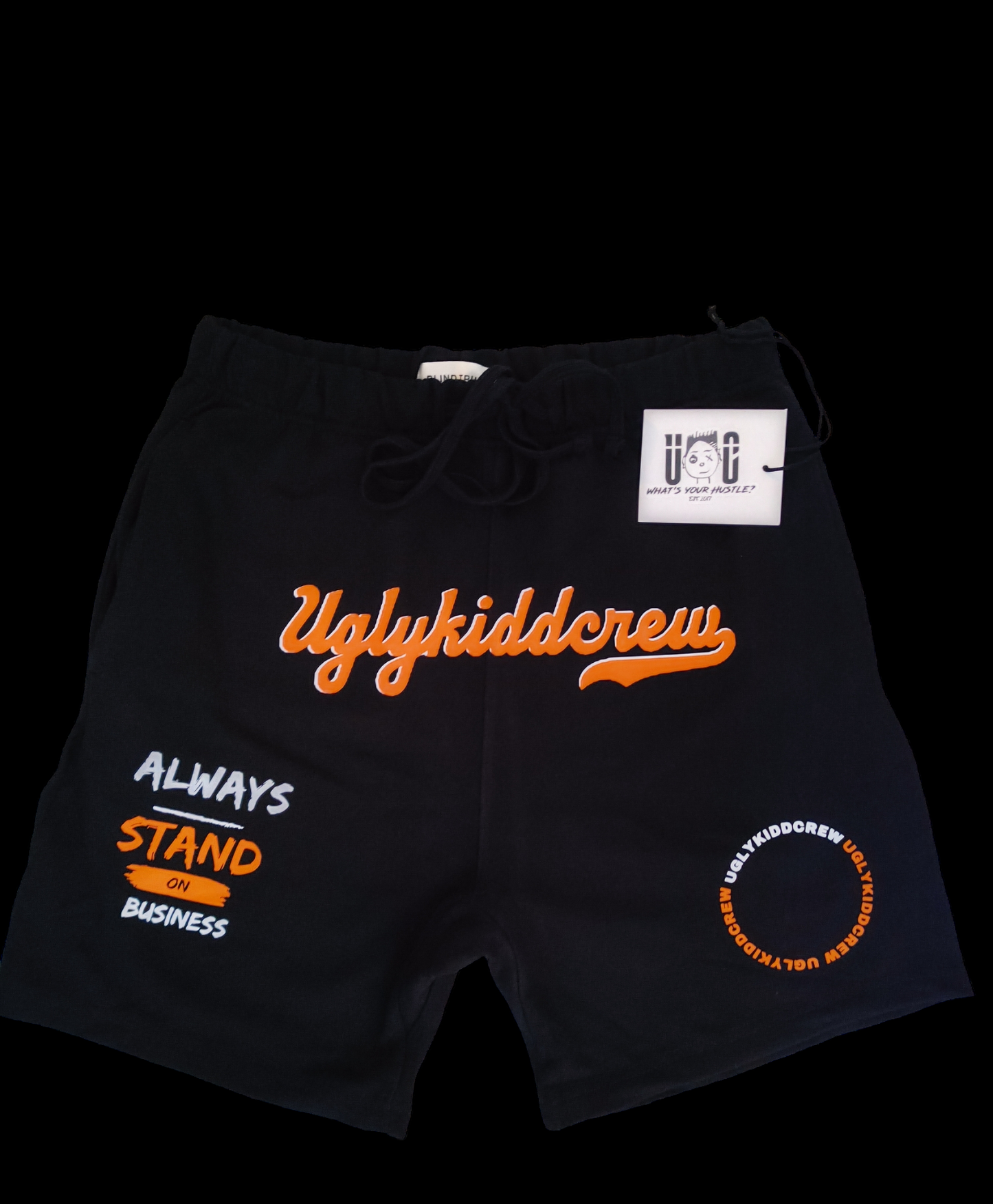 "Stand on business" fleece shorts