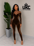 Mocha Mesh Jumpsuit