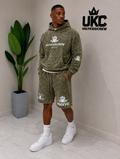 The Hustle Motto Set - Acid Wash Olive
