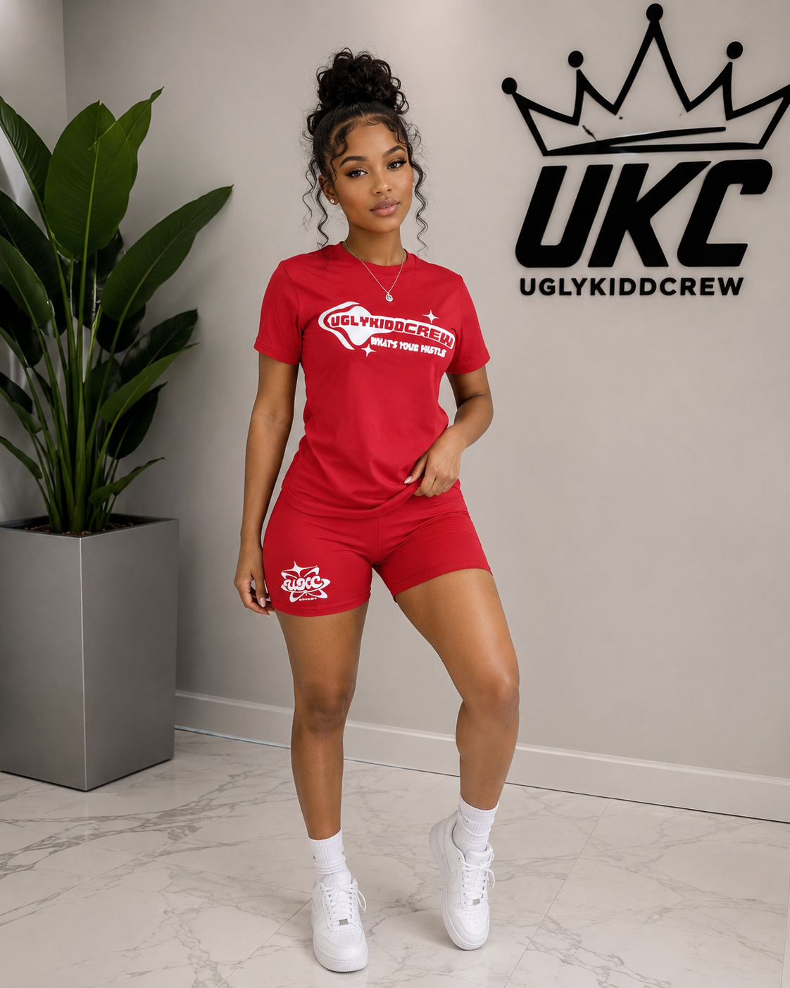 Oversized T-shirt /W Biker shorts set