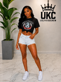 Light wash Distressed shorts